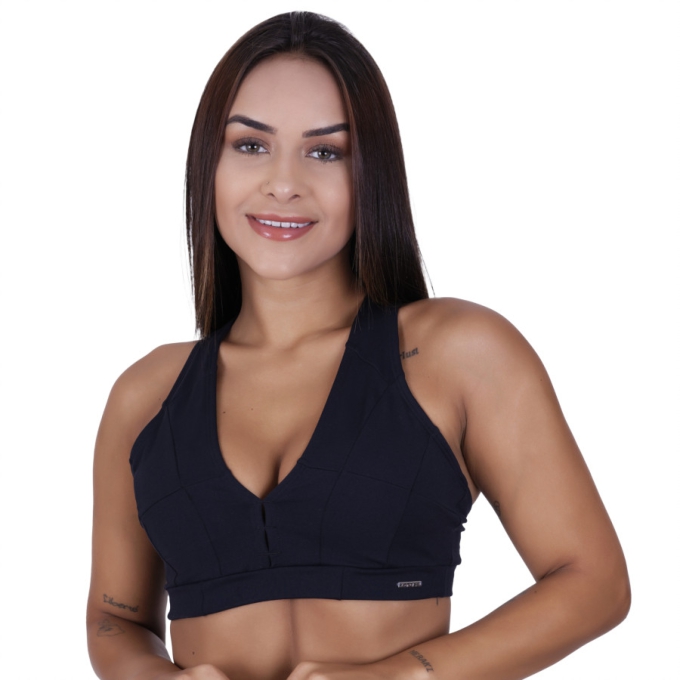 Top Fitness Suplex Poliamida Com Bojo Alças Multifuncionais