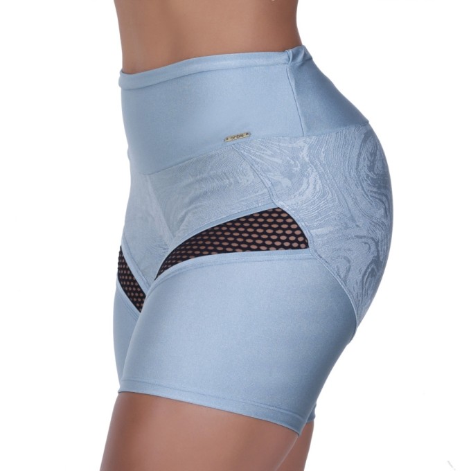 Bermuda Meia Coxa Fitness Recortes Em Tela E Cirrê