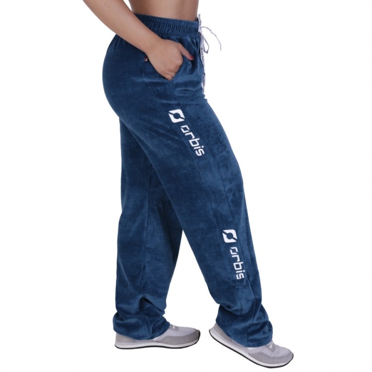 Calça Plush Inverno Feminina Modelagem Reta Bolso Cós Alto