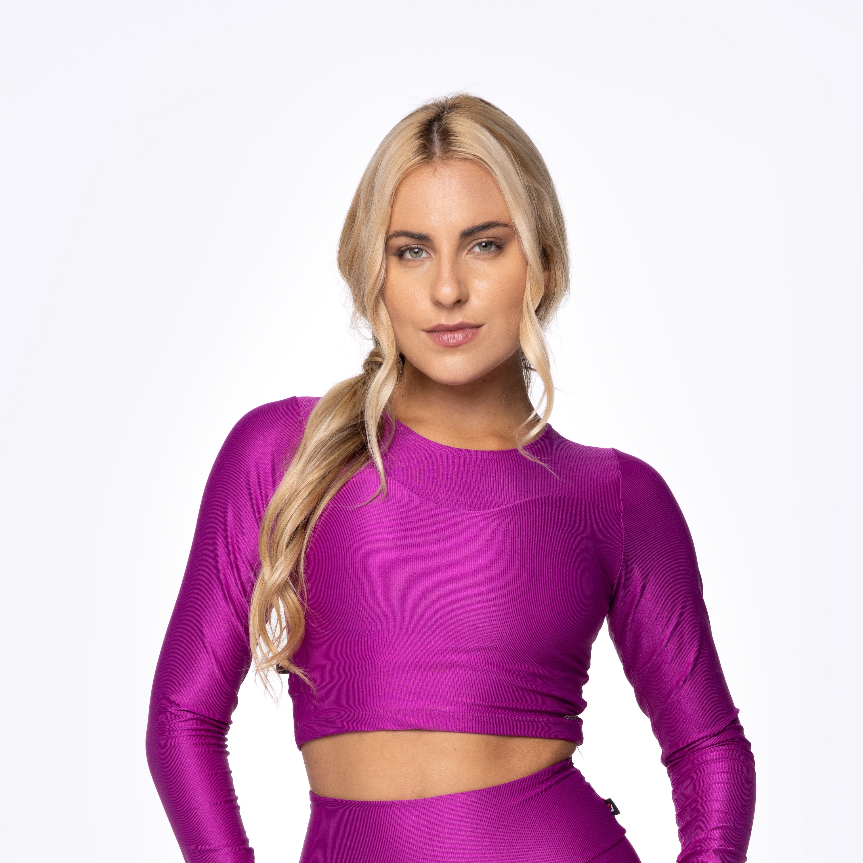 Cropped Manga Longa Justo Feminino Poliamida Laminado Bojo - Orbis