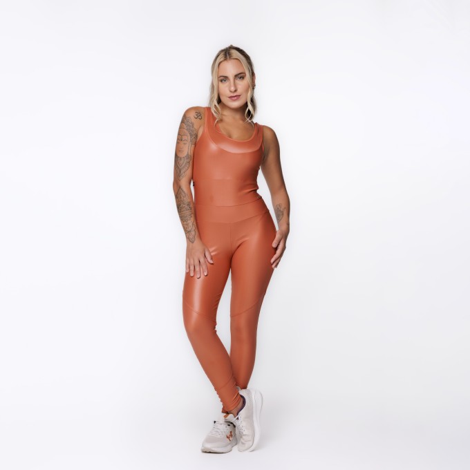 Macacão Fitness Feminino Bojo Costa Cavada Cirrê Poliamida
