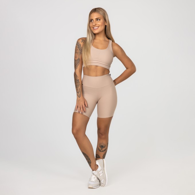 Conjunto Fitness Feminino Bermuda Cós Alto Top Bojo Blackout
