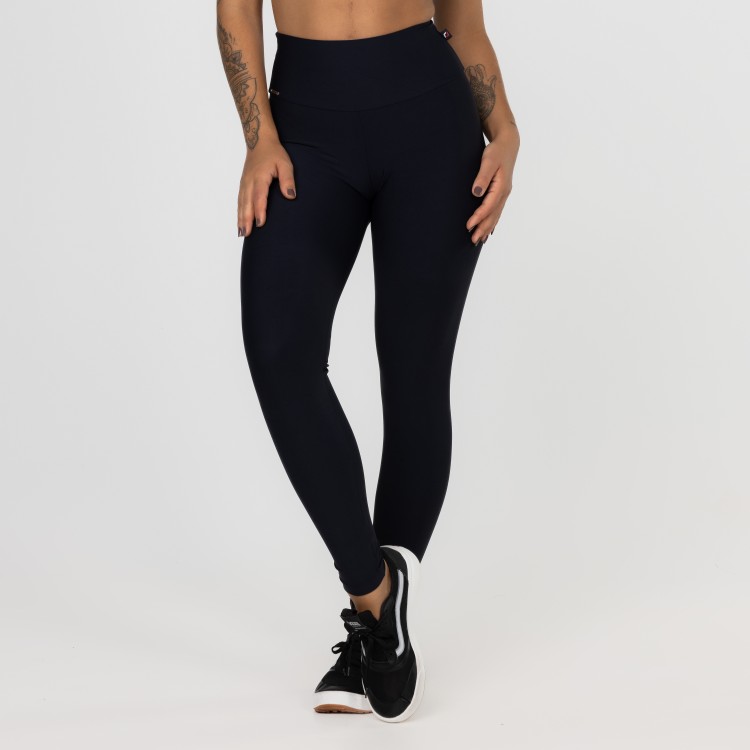 Calça Legging Fitness Feminina Cintura Alta blackout Poliamida