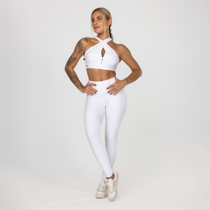 Conjunto calça Legging Cintura Alta e Top 3 em 1 Bojo Blackout