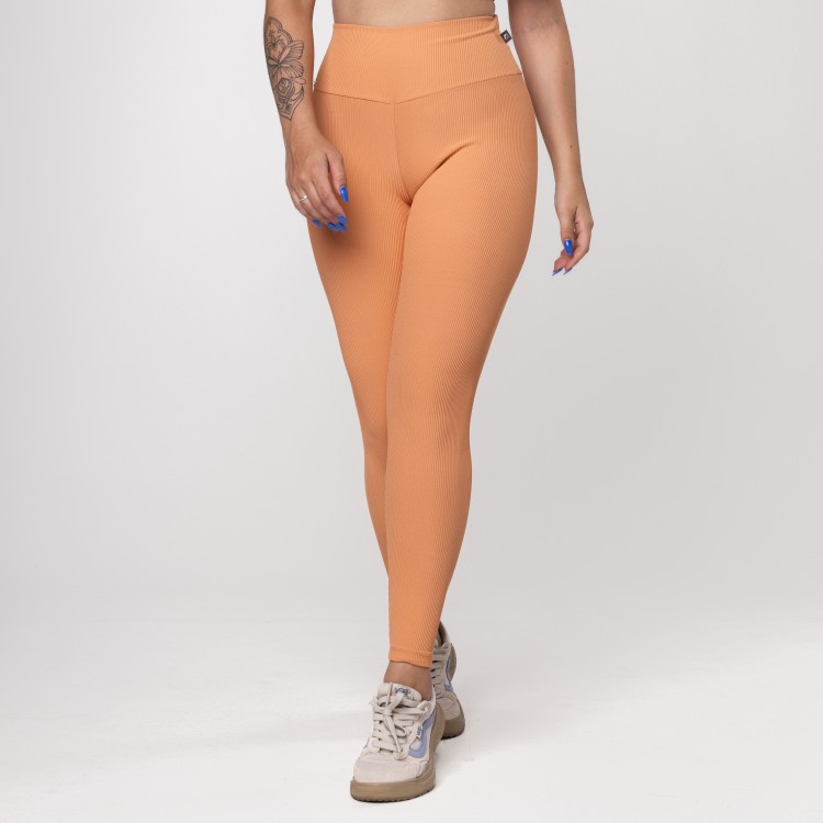 Calça Legging Fitness Feminina Textura Canelado Poliamida