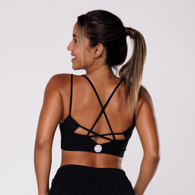Top Fitness Feminino Decote Alta Compressão Bojo Poliamida Nice