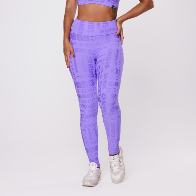Calça Legging Fitness Cintura Alta Jacquard Poliamida Orbis