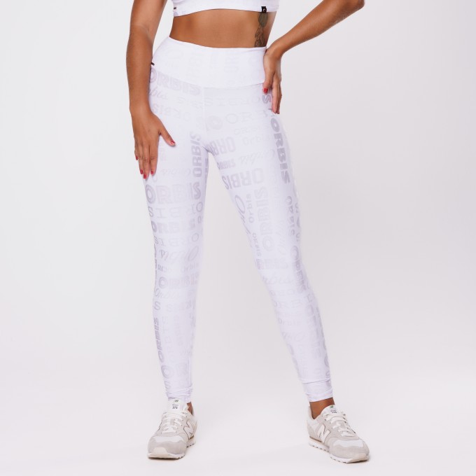 Calça Legging Fitness Cintura Alta Jacquard Poliamida Orbis