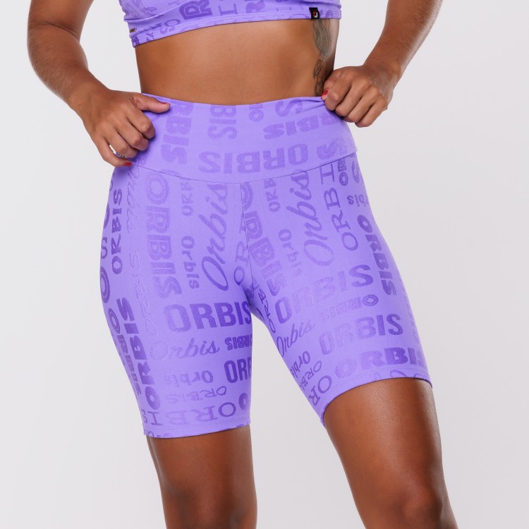 Bermuda Fitness Feminina Meia Coxa Jacquard Poliamida Orbis Cós Alto