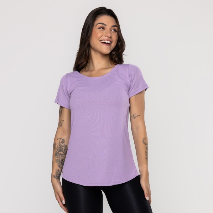 Blusa Fitness Feminina Tapa Bumbum Gola Redonda Manga Curta