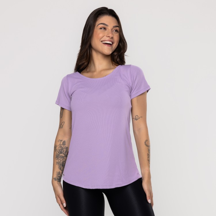 Blusa Fitness Feminina Tapa Bumbum Gola Redonda Manga Curta