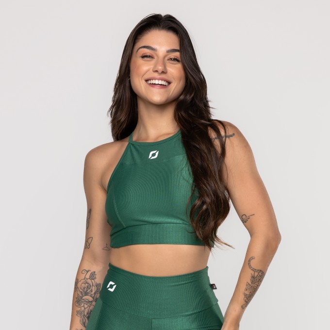 Top Cropped Fitness Frente Única Com Bojo
