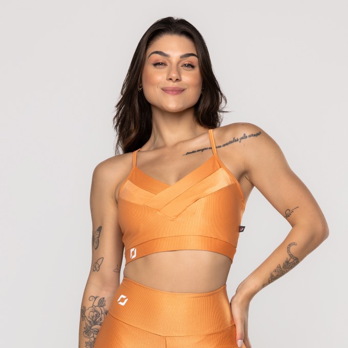 Top Fitness Feminino Alcinha Com Bojo Removível Poliamida