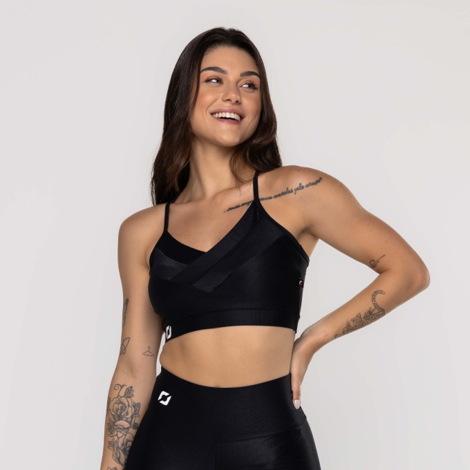 Top Fitness Feminino Alcinha Com Bojo Removível Poliamida