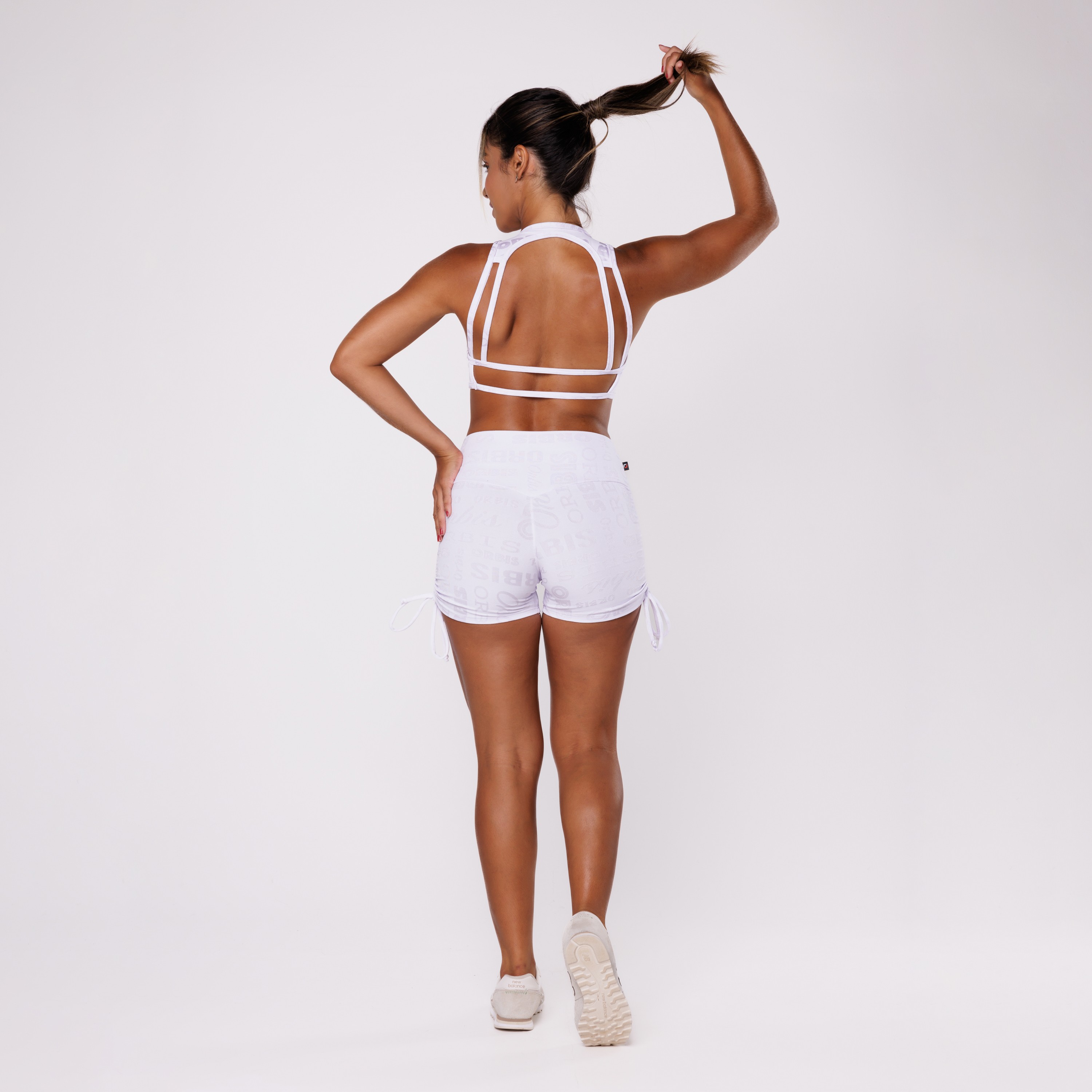Short Feminino Curto Cadarço Lateral Jacquard Poliamida - Orbis