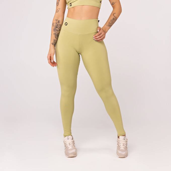 Calça Legging Feminina Lisa Cintura Alta Poliamida UV+ Orbis Fitness