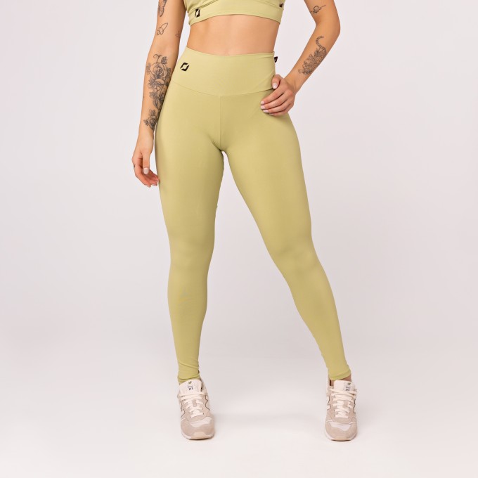 Calça Legging Feminina Lisa Cintura Alta Poliamida UV+