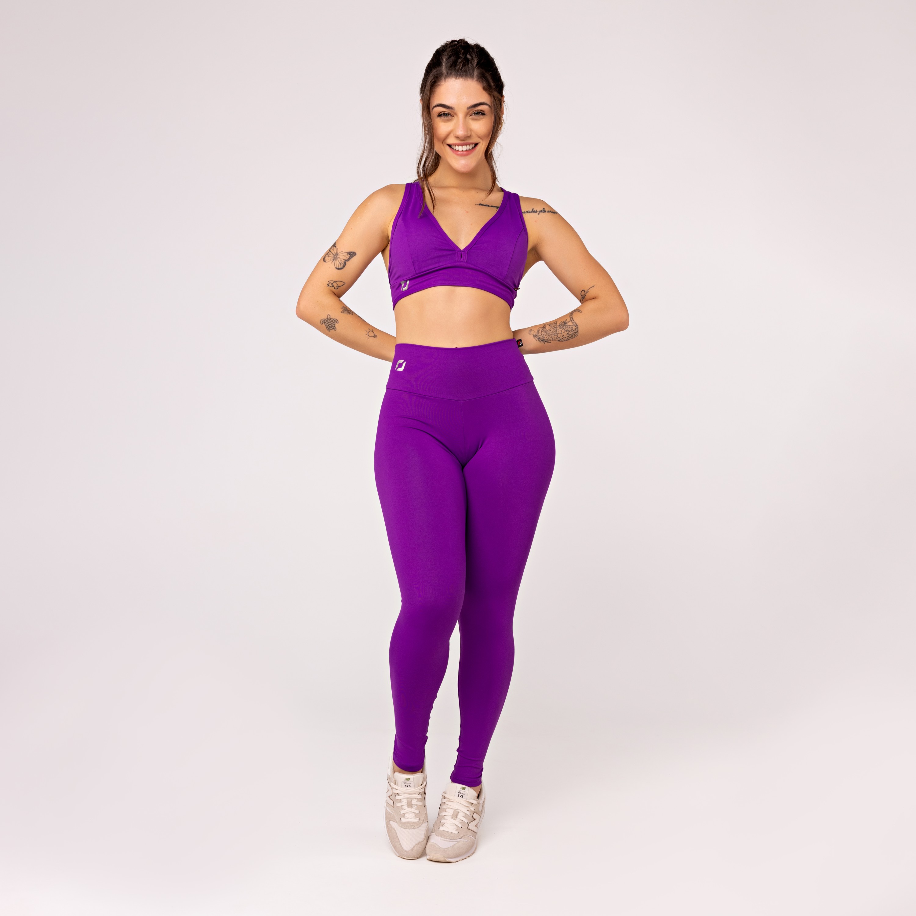 Calça Legging Feminina Lisa Cintura Alta Poliamida UV+ - Orbis Fitness
