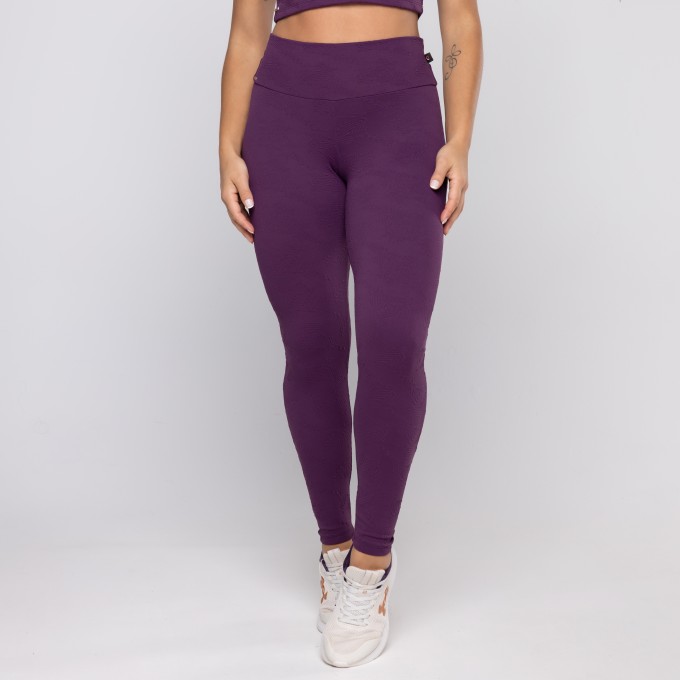 Legging Fitness Feminina Poliamida Textura Cintura Alta