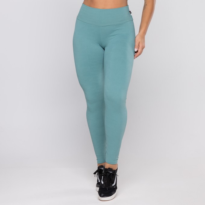 Legging Fitness Feminina Poliamida Textura Cintura Alta