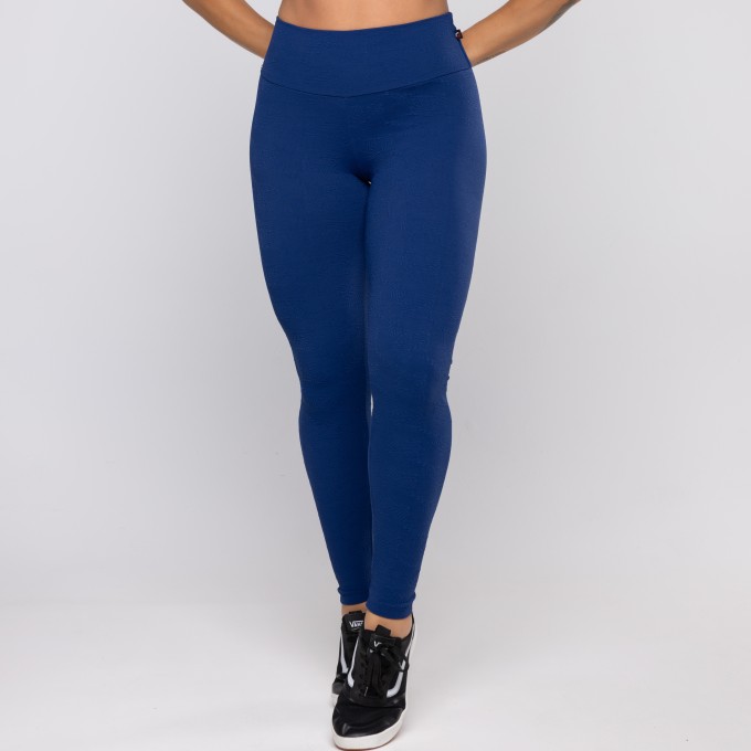 Legging Fitness Feminina Poliamida Textura Cintura Alta
