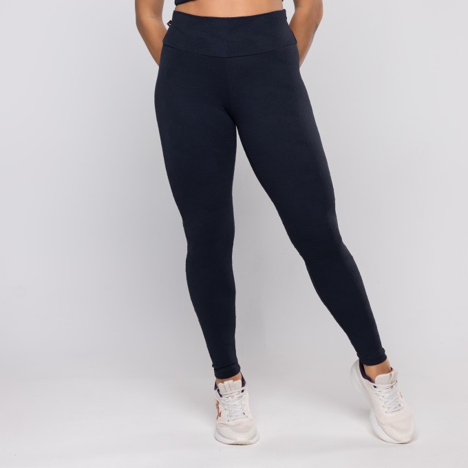 Legging Fitness Feminina Poliamida Textura Cintura Alta