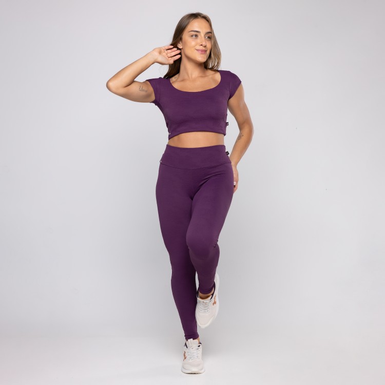 Conjunto Legging Fitness Feminina + Cropped Poliamida Bojo