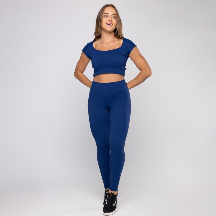 Conjunto Legging Fitness Feminina + Cropped Poliamida Bojo