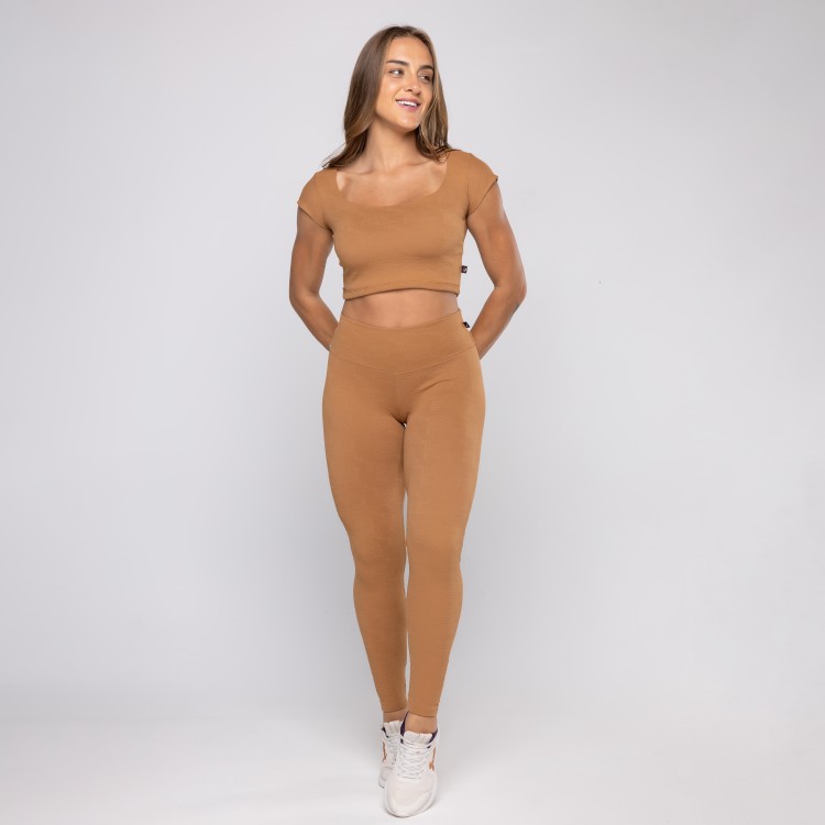Conjunto Legging Fitness Feminina + Cropped Poliamida Bojo