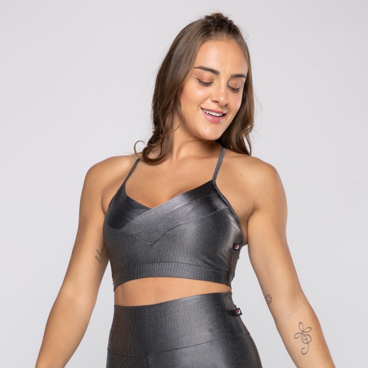 Top Fitness Feminino Alcinha Com Bojo Removível Poliamida