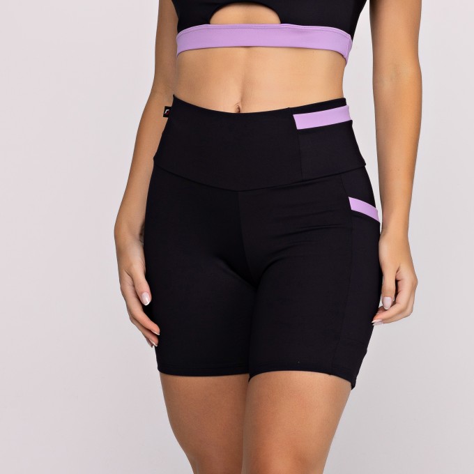 Bermuda Fitness Feminina Ciclista Bolsos Alta Compressão - Helena