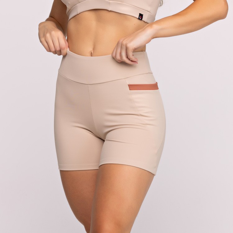 Short Fitness Feminino Cós Alto Bolso Alta Compressão - Elen