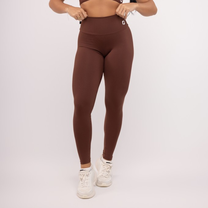 Calça Legging Feminina Lisa Cintura Alta Poliamida UV+