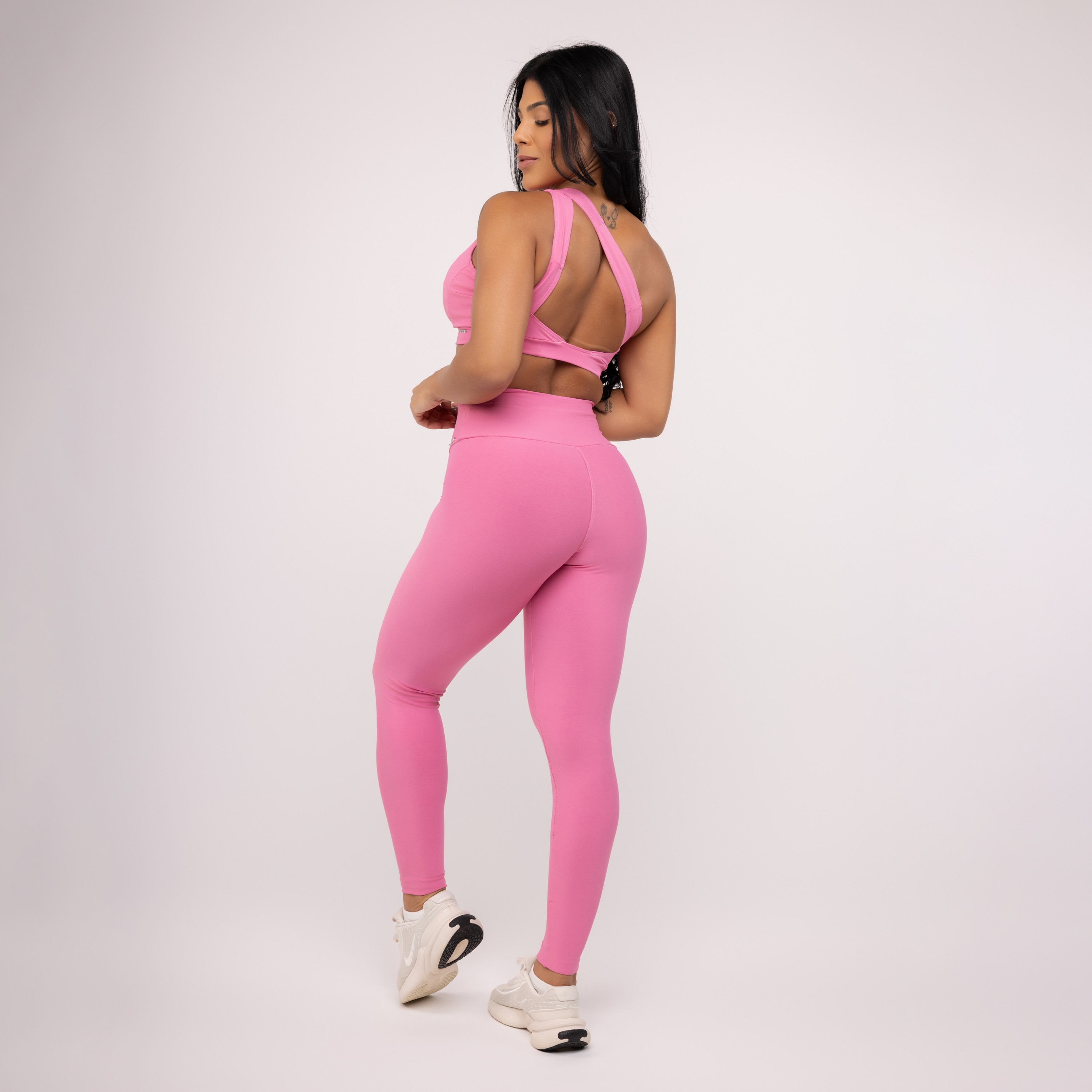Conjunto Legging Fitness Feminina Poliamida + Top Sustentação Bojo