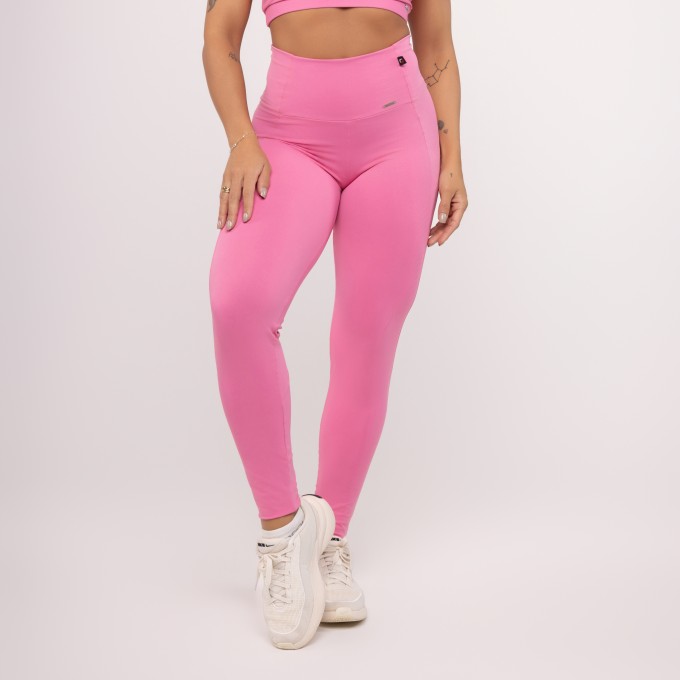 Legging Fitness Feminina Alta Detalhe Lateral Suplex Poliamida