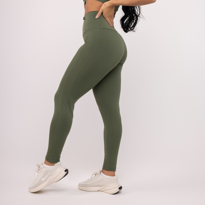 Legging Fitness Feminina Alta Detalhe Lateral Suplex Poliamida