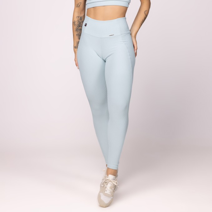 Calça Legging Fitness Recorte Lateral cós alongado Textura Poliamida