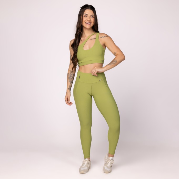 Conjunto Fitness Feminino Legging Recorte