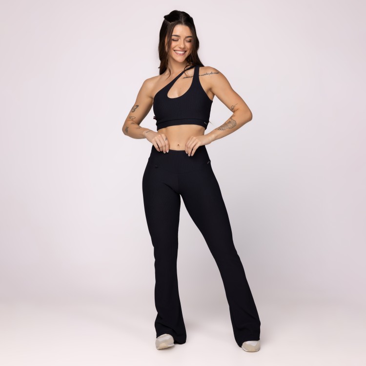 Conjunto Fitness Feminino Calça Flare