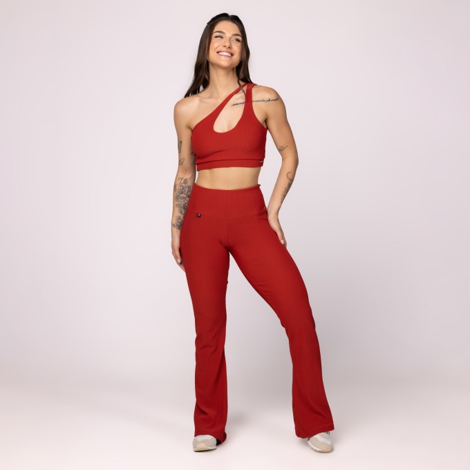 Conjunto Fitness Feminino Calça Flare