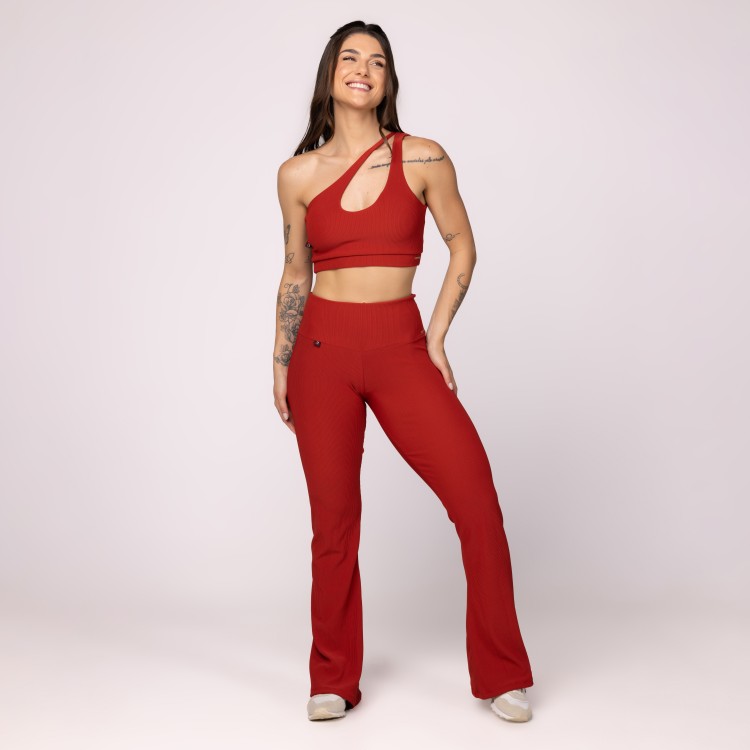 Conjunto Fitness Feminino Calça Flare