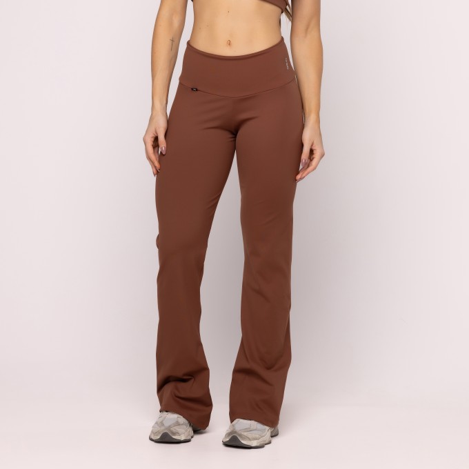 Calça Flare Lisa Feminina Cintura Alta Boca Larga
