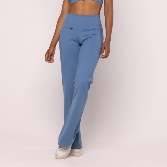 Calça Flare Lisa Feminina Cintura Alta Boca Larga
