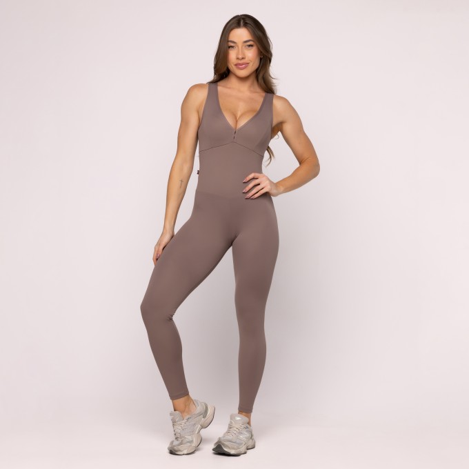 Macacão Longo Fitness Feminino Liso