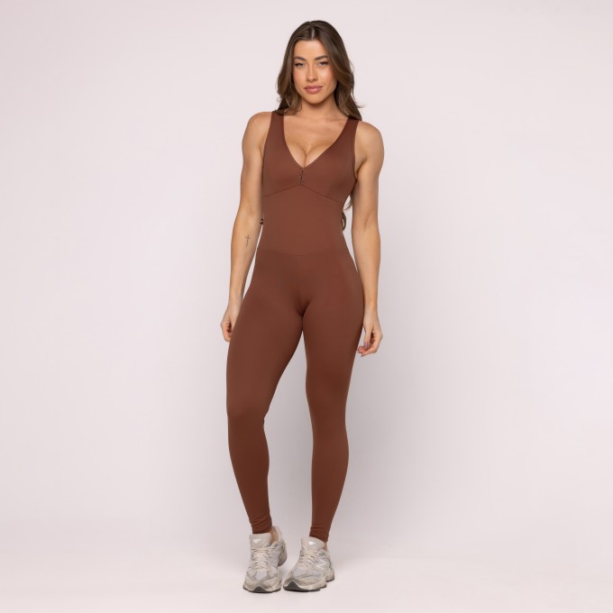 Macacão Longo Fitness Feminino Liso