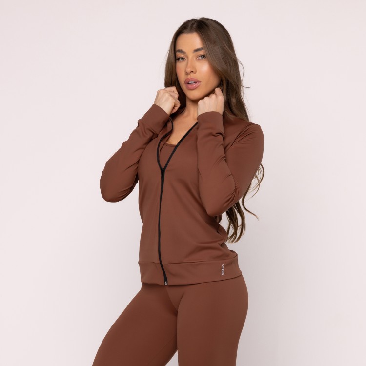 Casaco Jaqueta Manga Longa Fitness Feminino