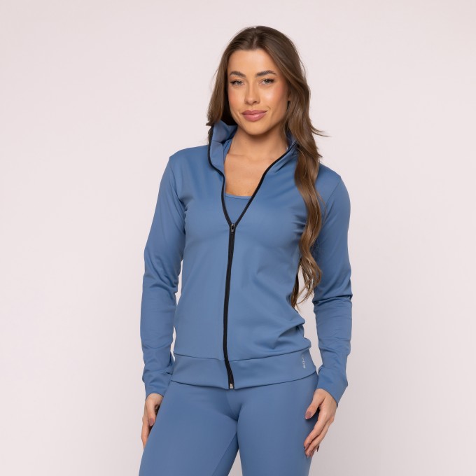 Casaco Jaqueta Manga Longa Fitness Feminino