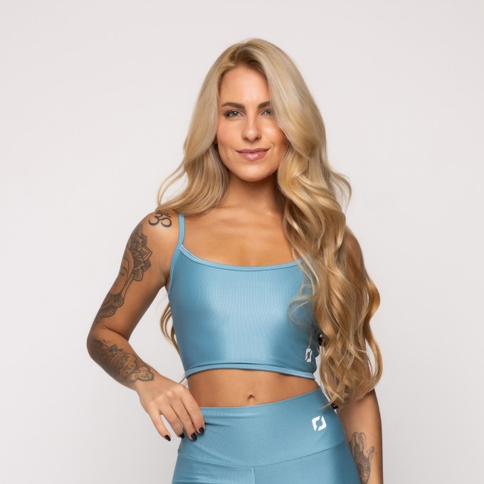 Top Fitness Decote Costas Tiras Com Bojo
