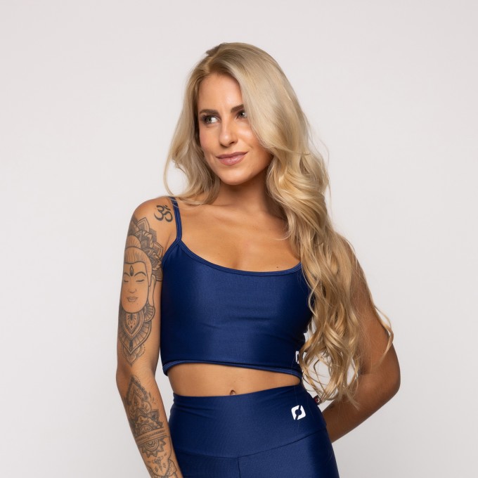 Top Fitness Decote Costas Tiras Com Bojo