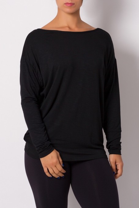 Blusa Manga Comprida Feminina Detalhe Tiras nas Costas Orbis
